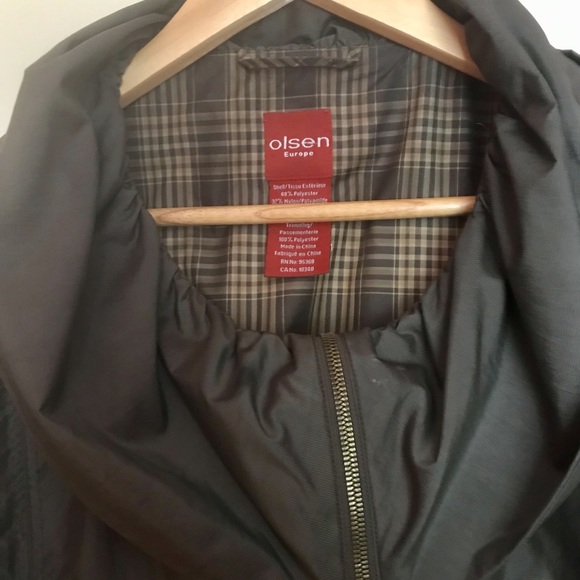 Women’s Olsen Army Green Fashion Rain Coat size 14 - Picture 3 of 6